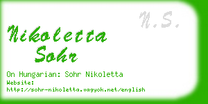 nikoletta sohr business card